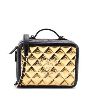 Chanel Golden Plate Vanity Case Quilted #249652C46B